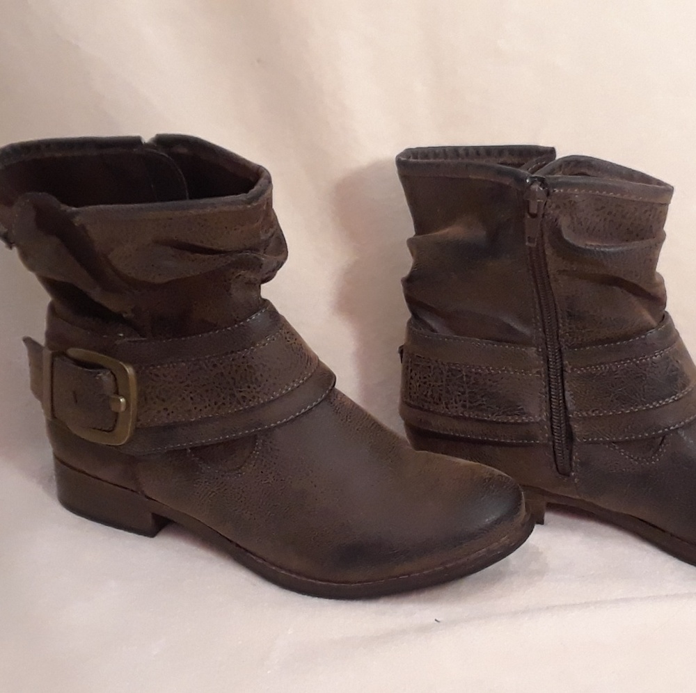 Distressed Brown Booties
